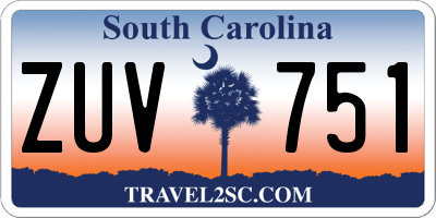SC license plate ZUV751
