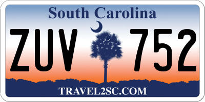 SC license plate ZUV752