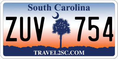 SC license plate ZUV754
