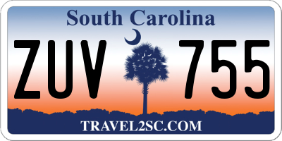 SC license plate ZUV755