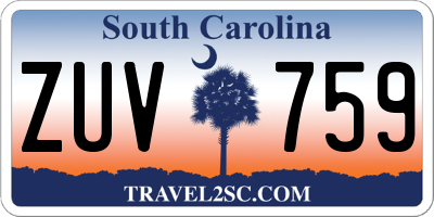 SC license plate ZUV759