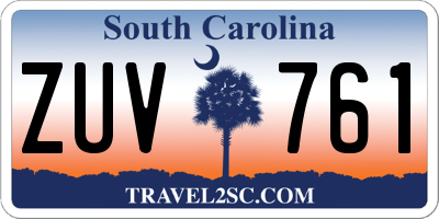 SC license plate ZUV761
