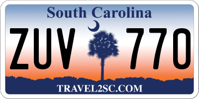 SC license plate ZUV770