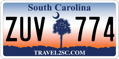 SC license plate ZUV774