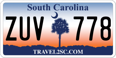 SC license plate ZUV778