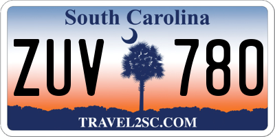 SC license plate ZUV780