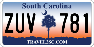SC license plate ZUV781