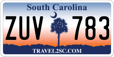 SC license plate ZUV783