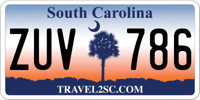 SC license plate ZUV786
