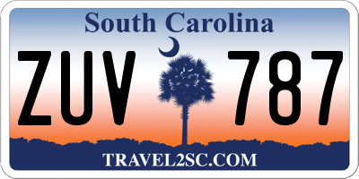 SC license plate ZUV787
