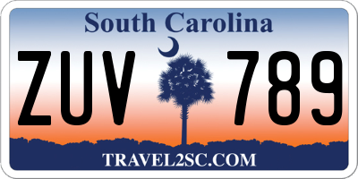SC license plate ZUV789