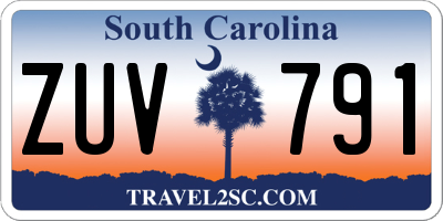 SC license plate ZUV791