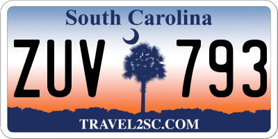 SC license plate ZUV793