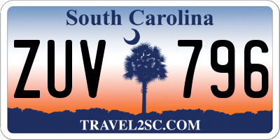 SC license plate ZUV796
