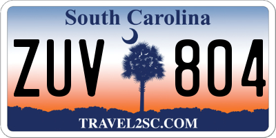 SC license plate ZUV804