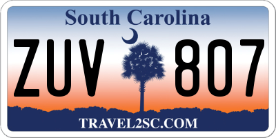 SC license plate ZUV807