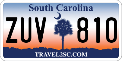SC license plate ZUV810