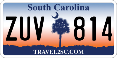 SC license plate ZUV814