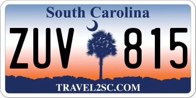 SC license plate ZUV815
