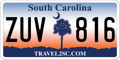 SC license plate ZUV816