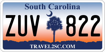 SC license plate ZUV822
