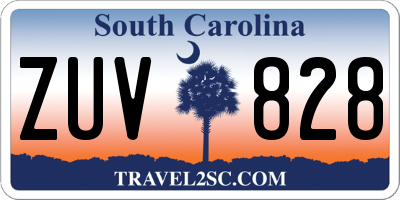 SC license plate ZUV828
