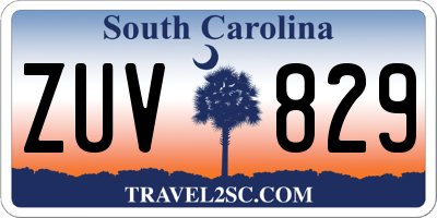 SC license plate ZUV829