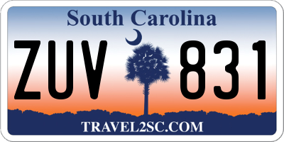 SC license plate ZUV831
