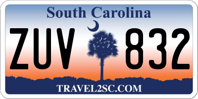SC license plate ZUV832