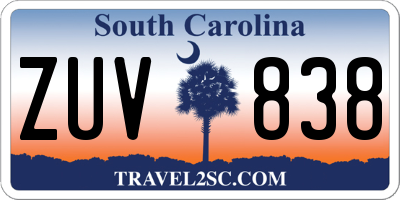 SC license plate ZUV838