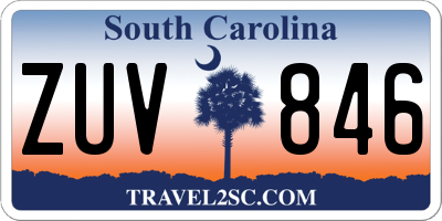 SC license plate ZUV846