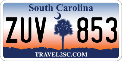 SC license plate ZUV853