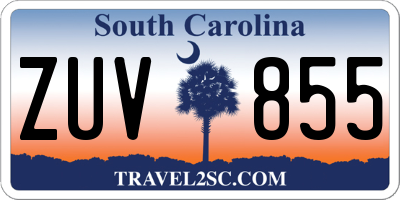 SC license plate ZUV855