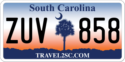 SC license plate ZUV858