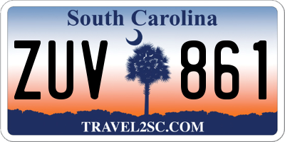 SC license plate ZUV861