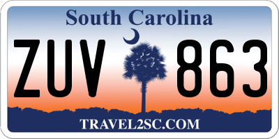 SC license plate ZUV863