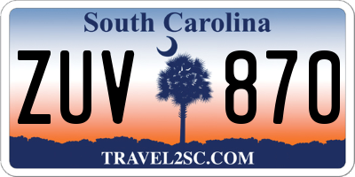 SC license plate ZUV870
