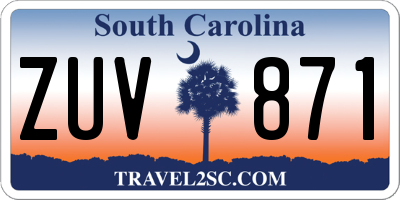 SC license plate ZUV871