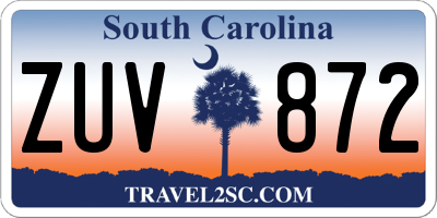 SC license plate ZUV872