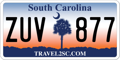 SC license plate ZUV877