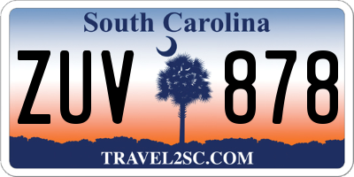 SC license plate ZUV878