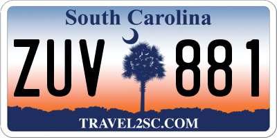SC license plate ZUV881