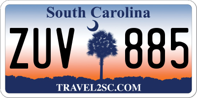 SC license plate ZUV885