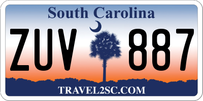 SC license plate ZUV887