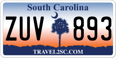 SC license plate ZUV893