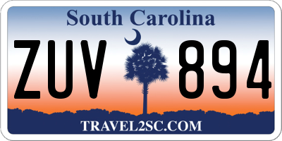 SC license plate ZUV894