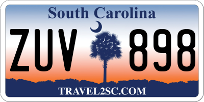 SC license plate ZUV898