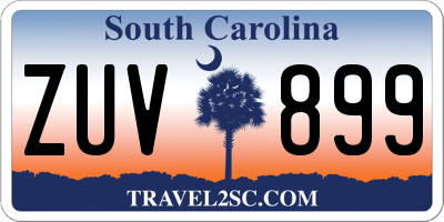 SC license plate ZUV899
