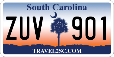 SC license plate ZUV901