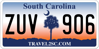 SC license plate ZUV906
